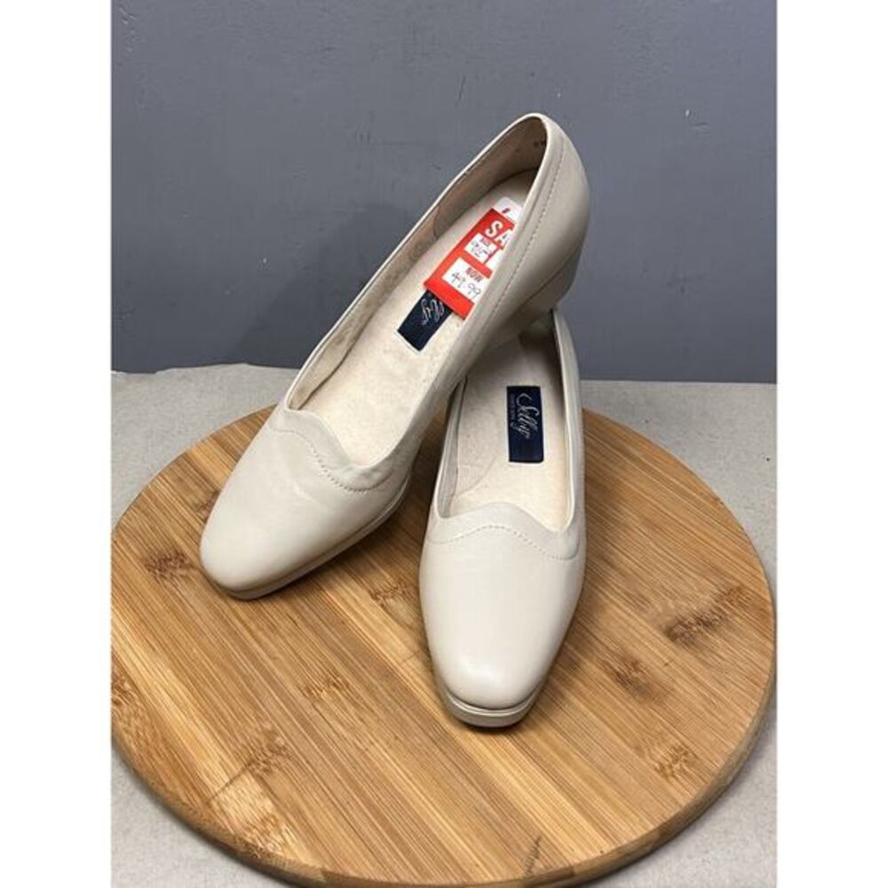 Selby Shoes Womens‎ 9.5 Ivory Leather Activeflex Wedge Comfort Loafer Casual